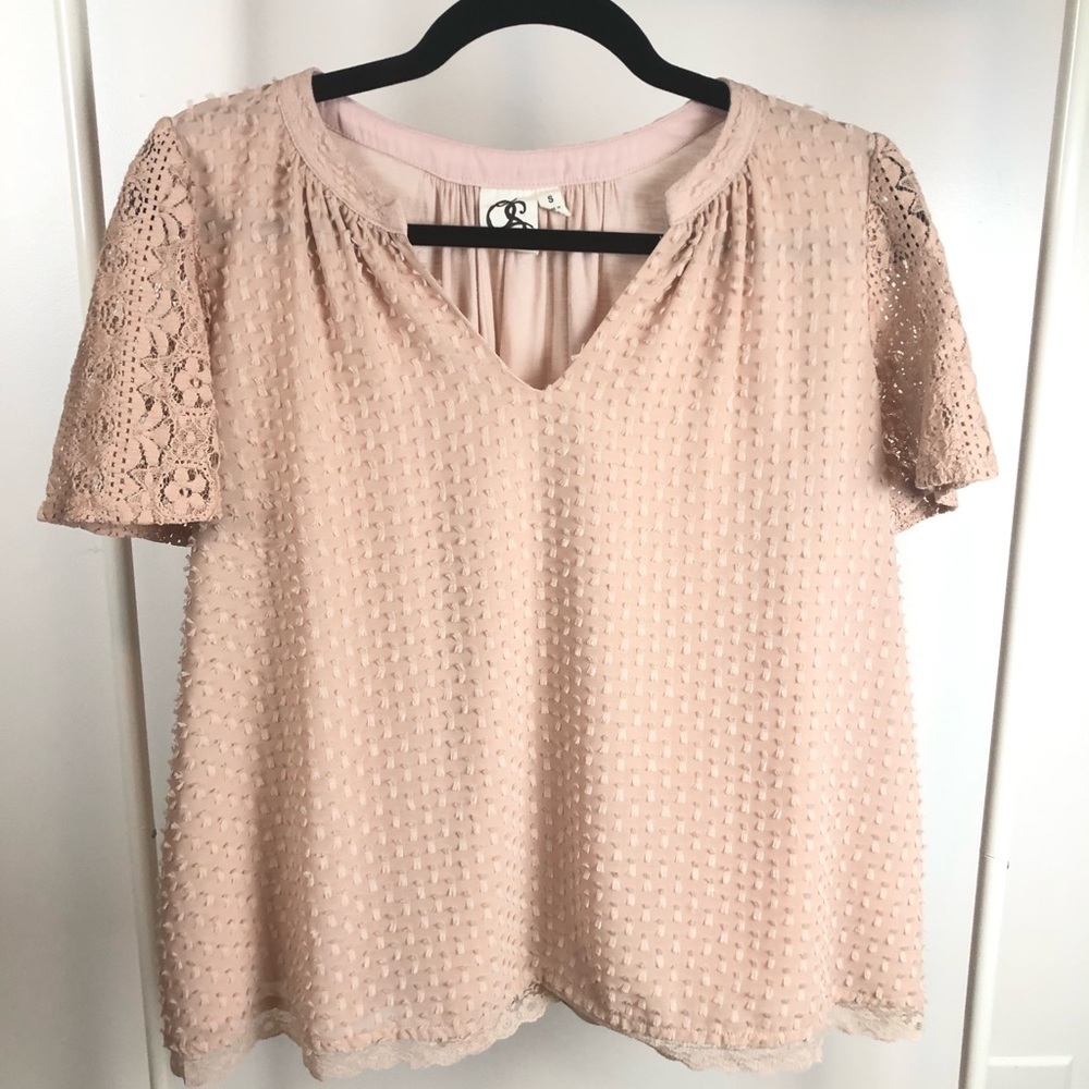 Anthropologie One September Cora Clip dot blouse S